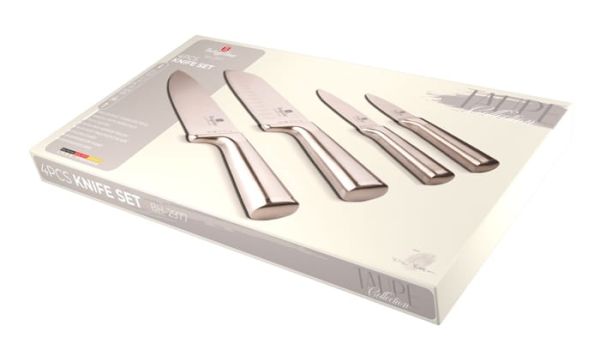 Berlinger Haus 4-Piece Stainless Steel Knife Set – Pink Gold