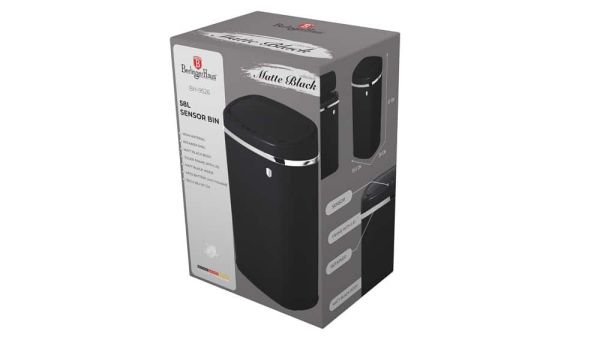 Berlinger Haus 58L Motion Sensor Trash Bin - Matte Black Berlinger Haus 58L Motion Sensor Trash Bin - Matte Black