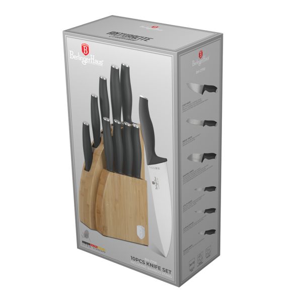 Berlinger Haus 10-Piece Knife Set with Stand - Anthracite