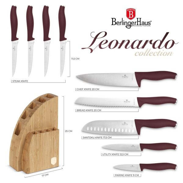 Berlinger Haus 10-Piece Knife Set with Stand - Leonardo