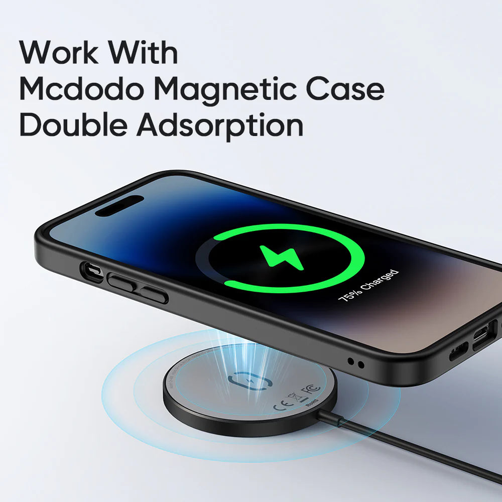 Mcdodo 15W Moon Series Magnetic Fast Wireless Charger - Black Mcdodo 15W Moon Series Magnetic Fast Wireless Charger - Black