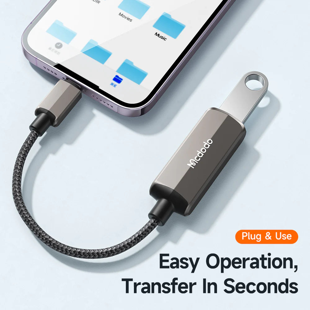 Mcdodo OTG 2 in 1 Converter Lightning to USB A 3.0 - Black Mcdodo OTG 2 in 1 Converter Lightning to USB A 3.0 - Black
