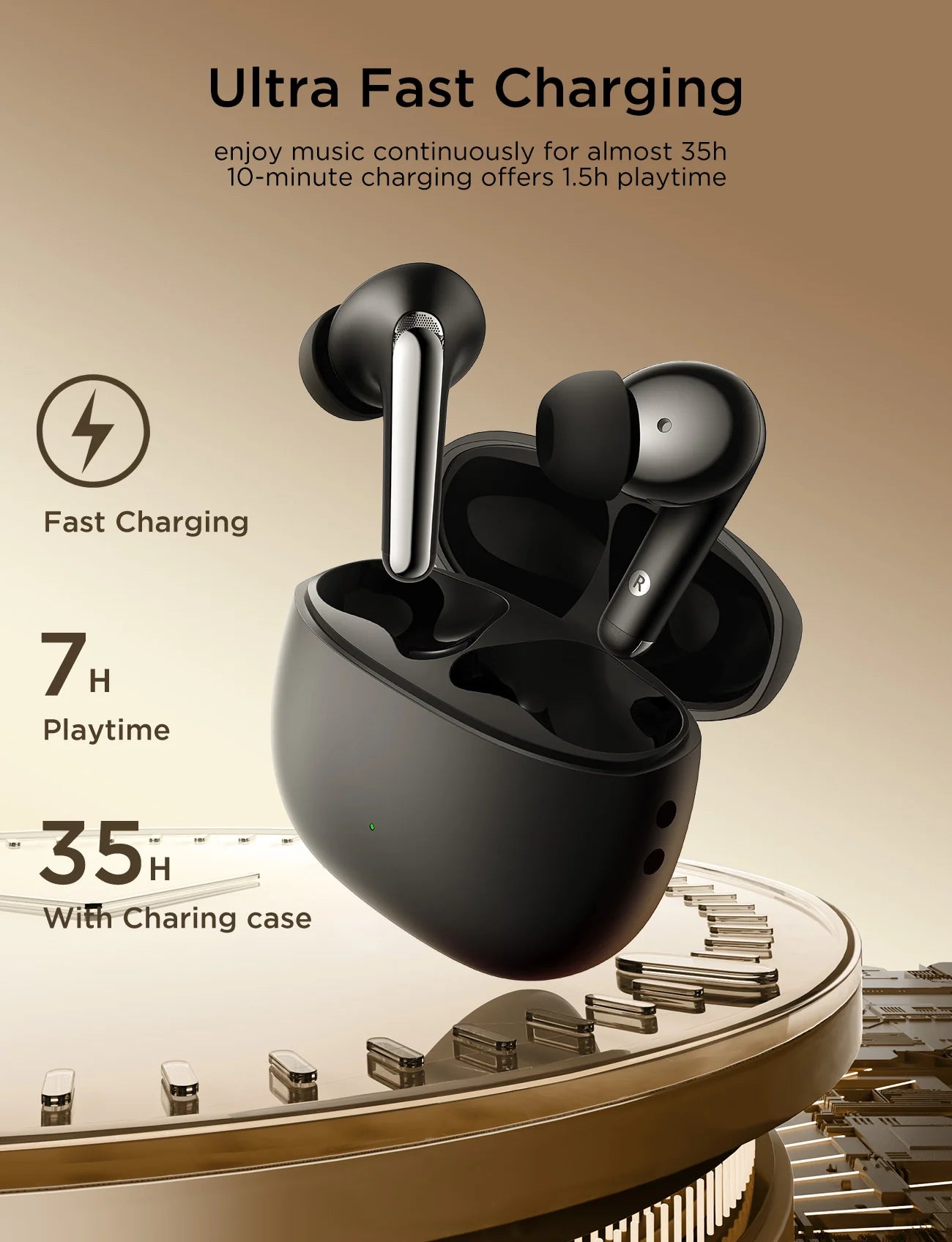 JOYROOM JR-FN1 ANC Earbuds | Wireless, 35h Battery, IP54 JOYROOM JR-FN1 ANC Earbuds | Wireless, 35h Battery, IP54