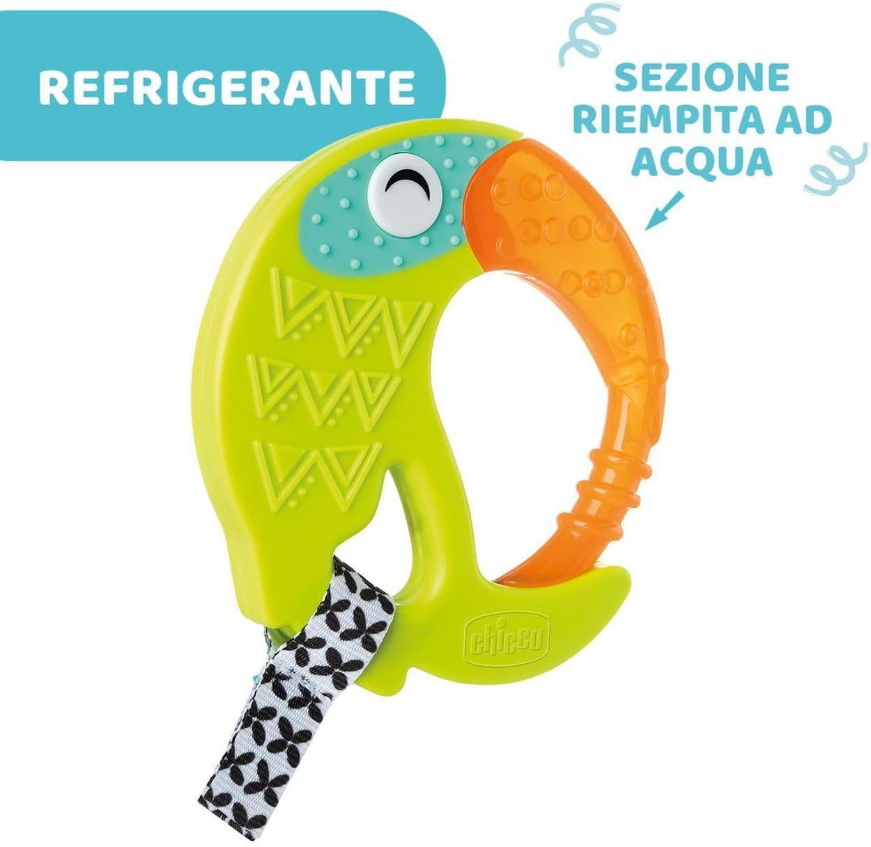 Chicco Fresh Funny Teether 6M+ Soothes Teething Pains - Green Chicco Fresh Funny Teether 6M+ Soothes Teething Pains - Green