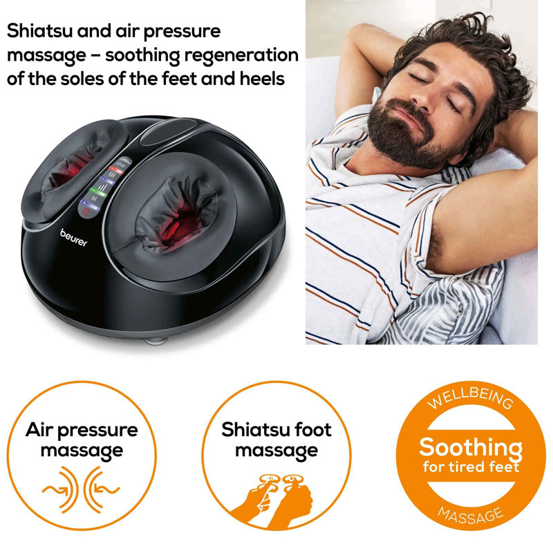 Beurer FM 90 Foot Massager with Shiatsu and Air Pressure - Black