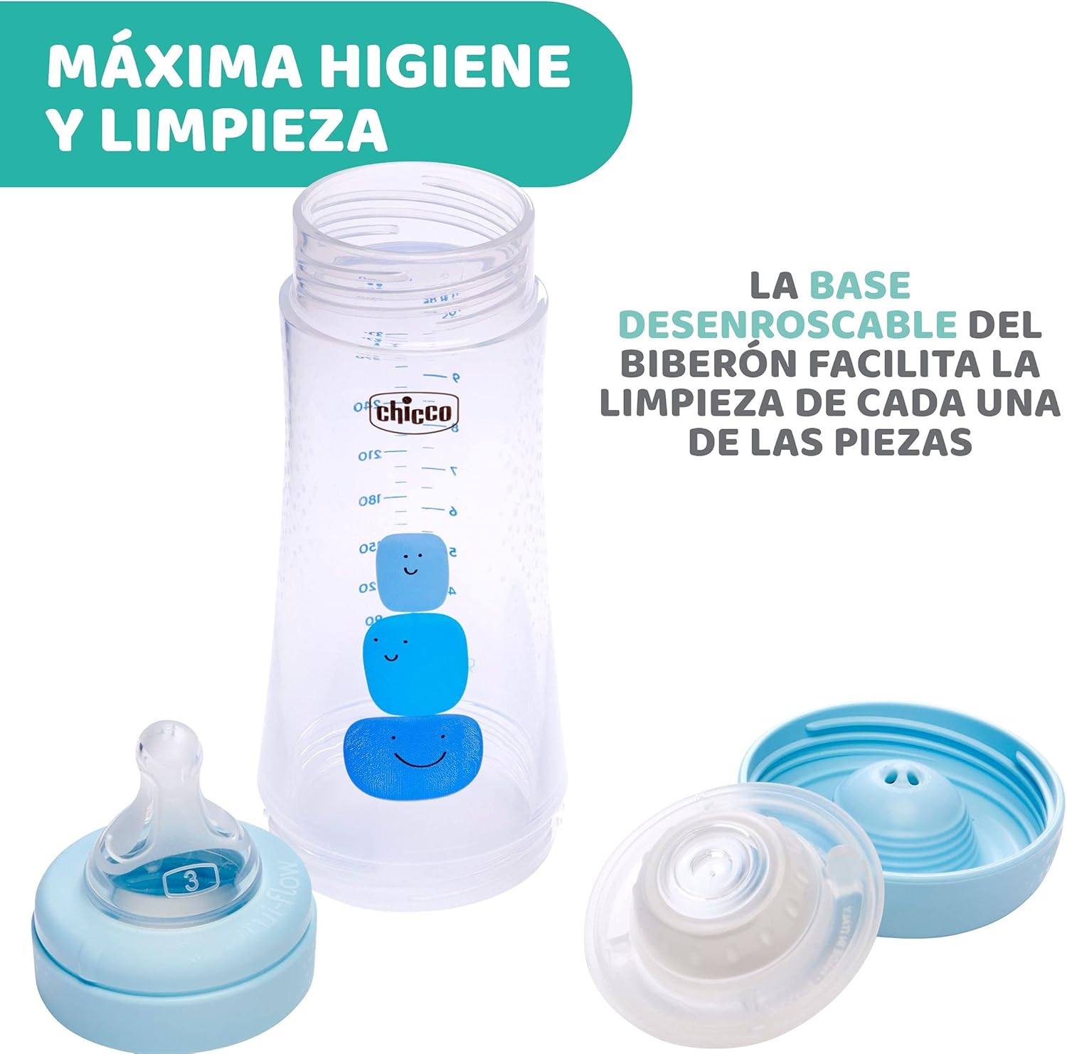 Chicco PERFECT5 BOY Bottle 300ml Anti-Colic Fast Flow CL2 - Blue Chicco PERFECT5 BOY Bottle 300ml Anti-Colic Fast Flow CL2 - Blue