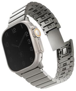 UNIQ STROVA MAG APPLE WATCH SELF-ADJUSTABLE STEEL LINK BAND 49/46/45/44MM - TITANIUM