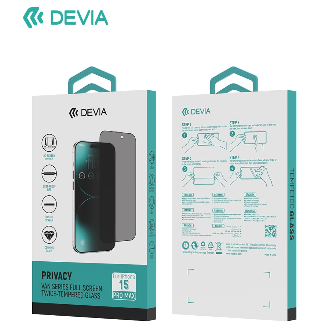 Devia Van Series Full Screen Privacy Twice Tempered Glass