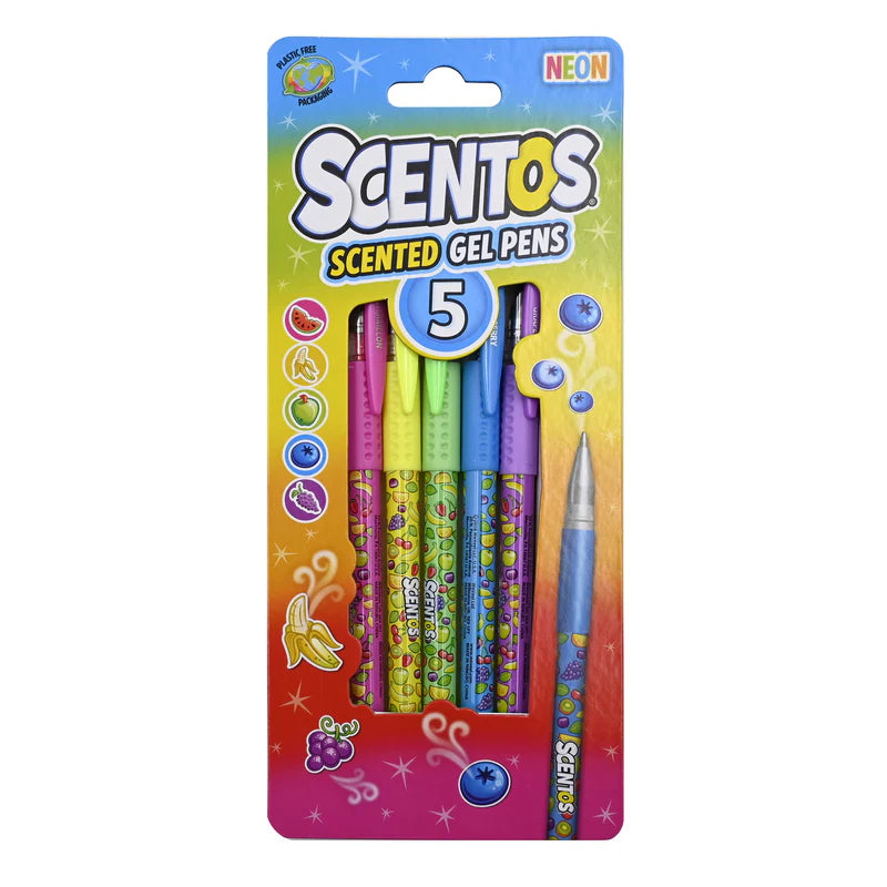 SCENTOS 5 GEL Pens Set - Scented Neon & Pastel Gel Pens with Smooth Ink