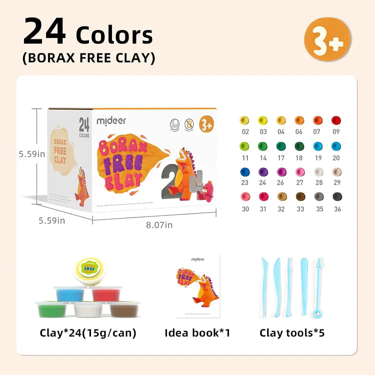 Mideer Borax Free Clay – 24 colors