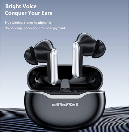 Awei TWS Wireless Bluetooth Earphones Sport Earbuds - Black
