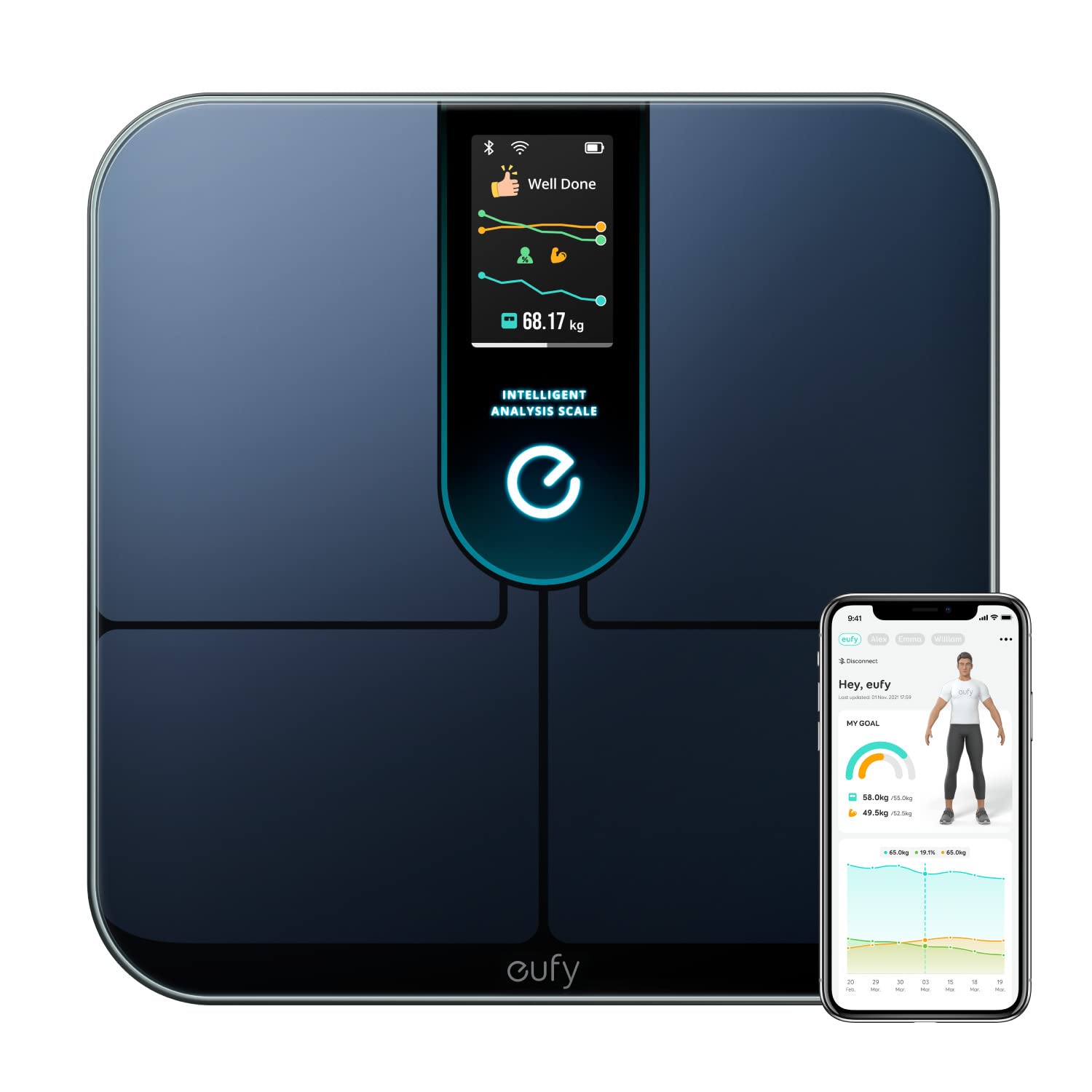 Anker Eufy Smart Scale P3 Accurate and Stylish - Black