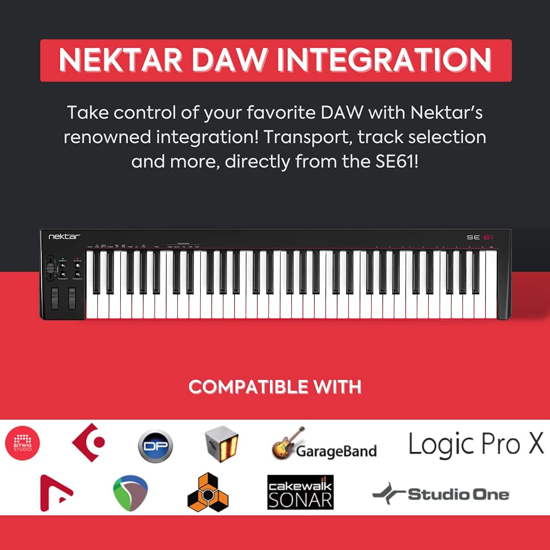 لوحة مفاتيح Nektar USB MIDI Controller DAW Integration - أسود