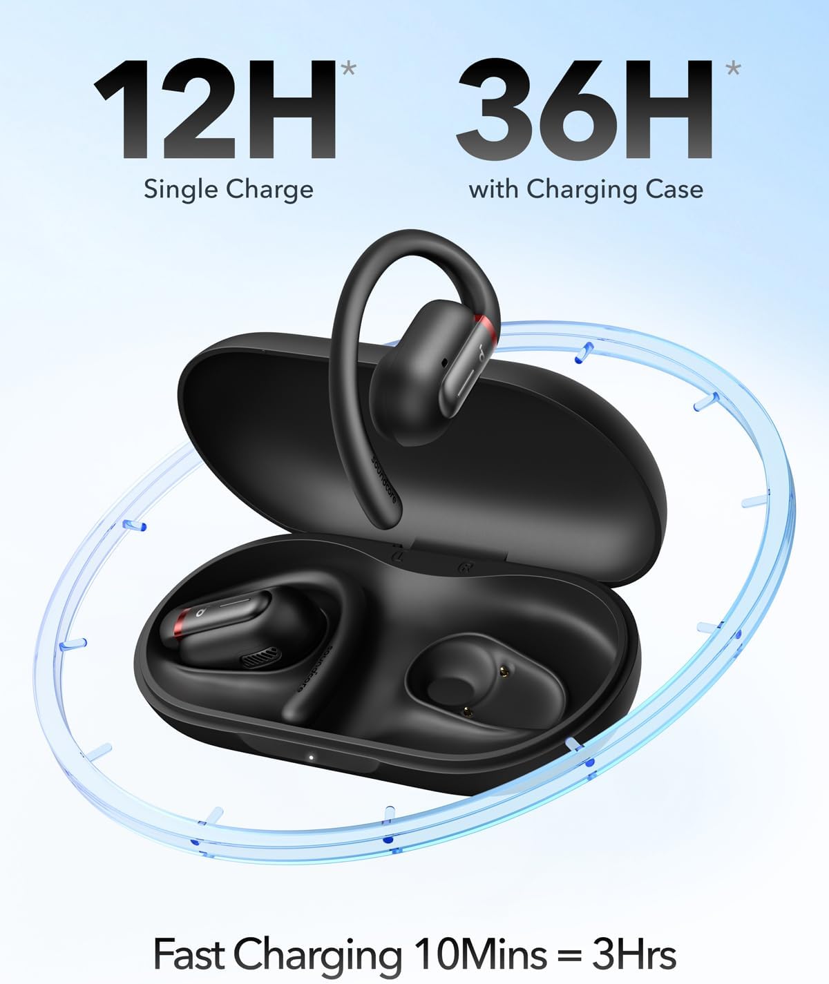 Anker soundcore V30i Open-Ear Headphones / 36H Playtime / Bluetooth 5.3 - Black