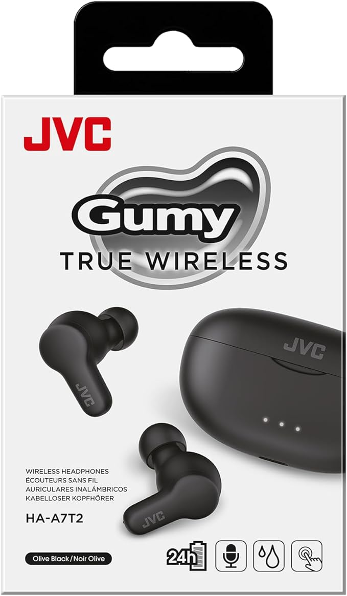 JVC Gumy Wireless Bluetooth Earphones, 24 hours battery (Black)