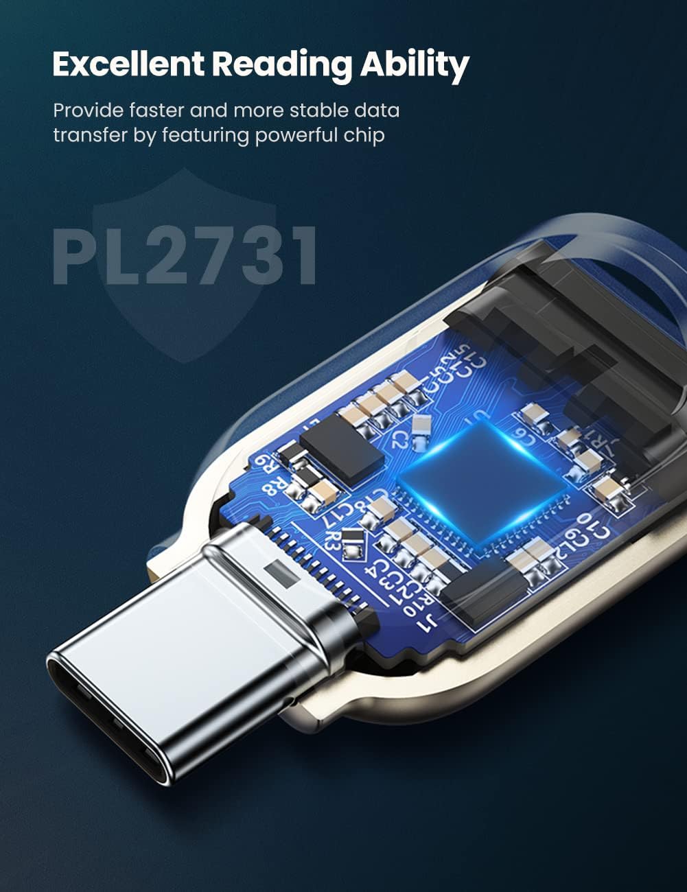 UGREEN قارئ كروت Micro SD إلى USB-C – معدن زنك، سريع ومحمول