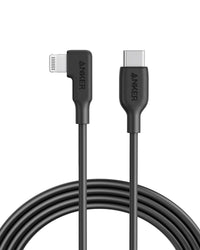 كابل Anker PowerLine C إلى Lightning بزاوية قائمة بطول 6 أقدام - أسود 
