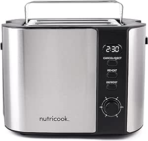 Nutricook Digital Toaster 2 Slice Stainless Steel LED / 800 Watt - Silver Nutricook Digital Toaster 2 Slice Stainless Steel LED / 800 Watt - Silver