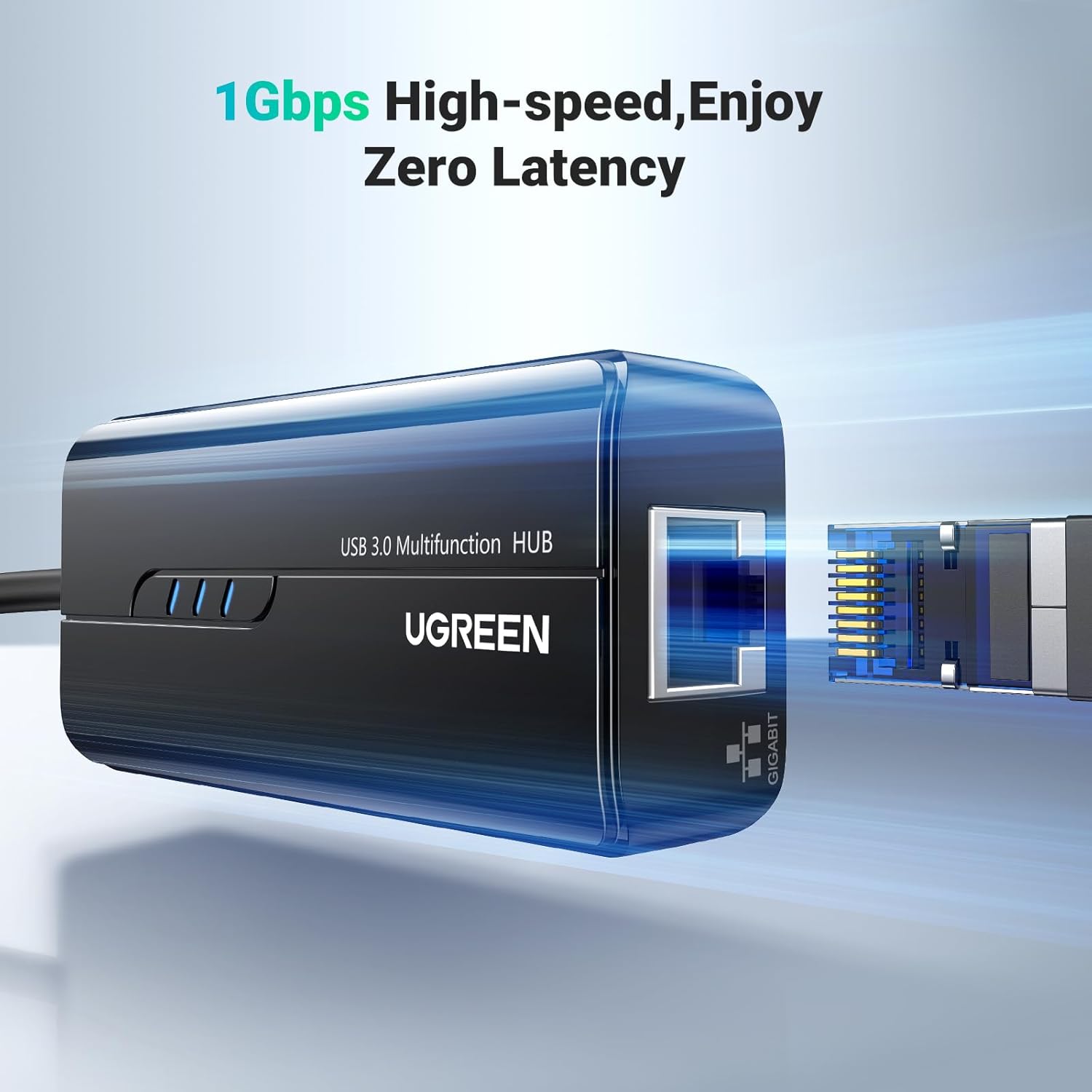 UGREEN USB 3.0 Hub with Gigabit Ethernet Adapter – 3 USB Ports + LAN UGREEN USB 3.0 Hub with Gigabit Ethernet Adapter – 3 USB Ports + LAN