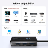 UGREEN Hub USB 3.0 مع منفذ إيثرنت جيجابت و3 منافذ USB - متوافق مع Mac وPC