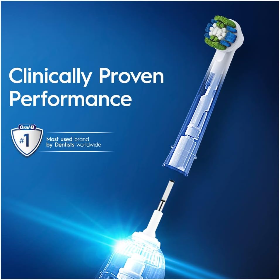 Oral-B Precision Clean Electric Toothbrush Head with CleanMaximiser Technology Excess Plaque Remover Pack of 12 - White