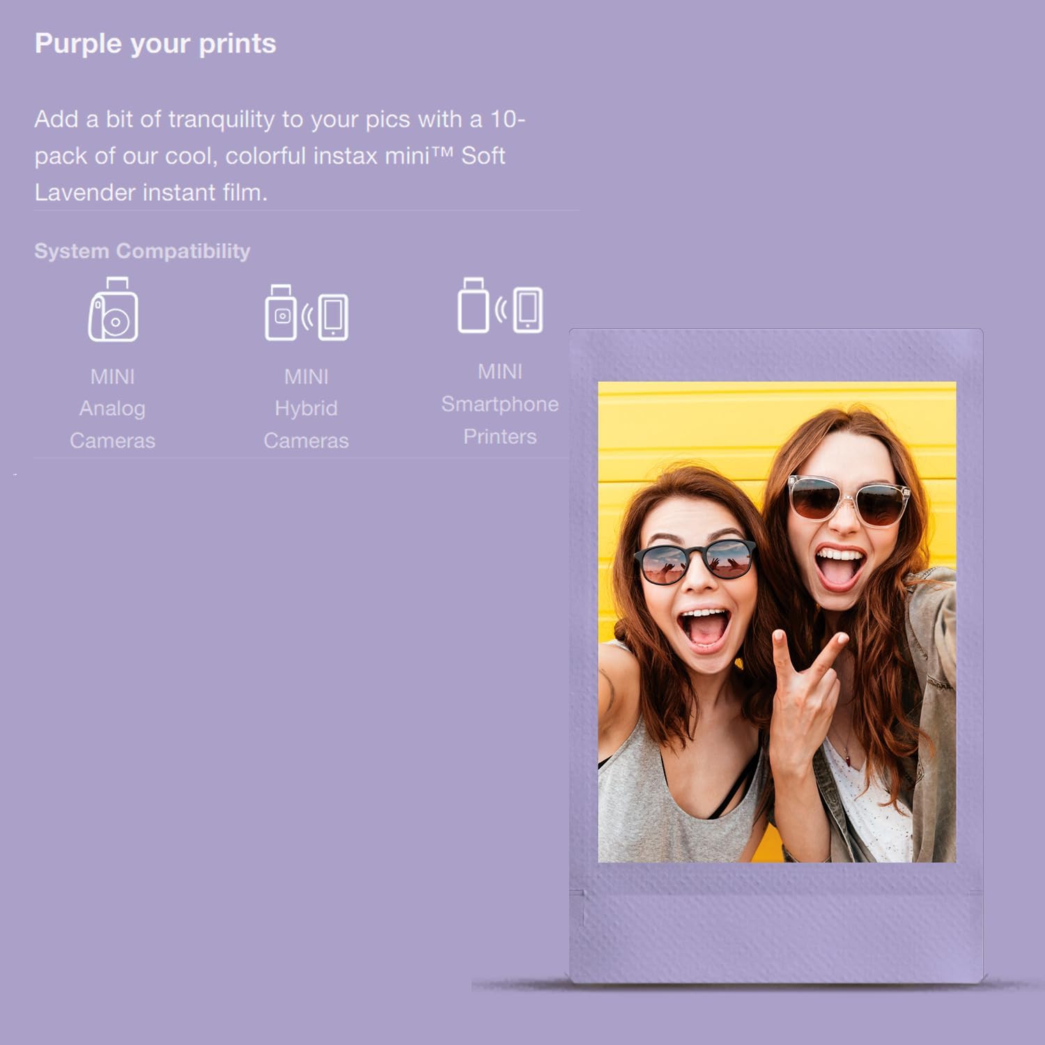 Fujifilm Instax Colorfilm Mini Soft Lavender - 10 Exposures