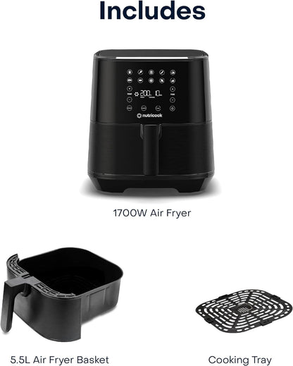 Nutricook Rapid AirfryeR2 / مقلاة عميقة تقليدية سعة 5.5 لتر - أسود