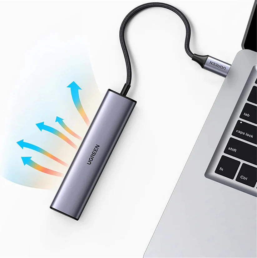 UGREEN USB-C to 3×USB 3.0 + RJ45 Gigabit + 100W PD Adapter