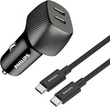 Philips DLP5522C 60W Dual USB-C Car Charger Fast Charging
