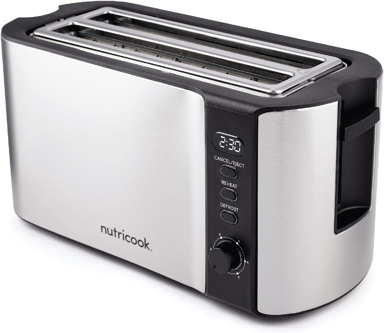 Nutricook 4 Slice Stainless Steel LED Digital Toaster, 1500 Watt - Silver Nutricook 4 Slice Stainless Steel LED Digital Toaster, 1500 Watt - Silver