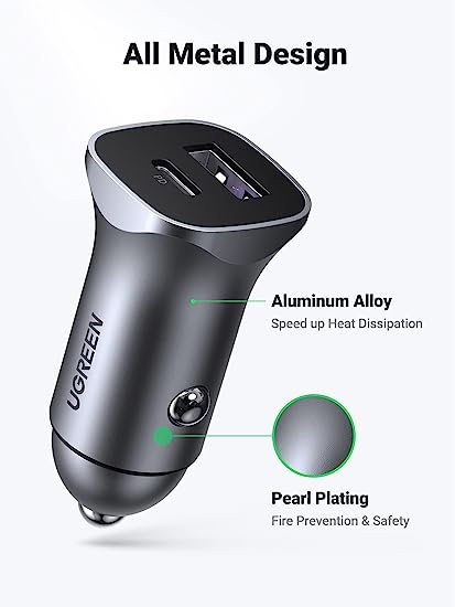 UGREEN A+C Dual-Port Car Charger PD30W+SCP22.5W40858