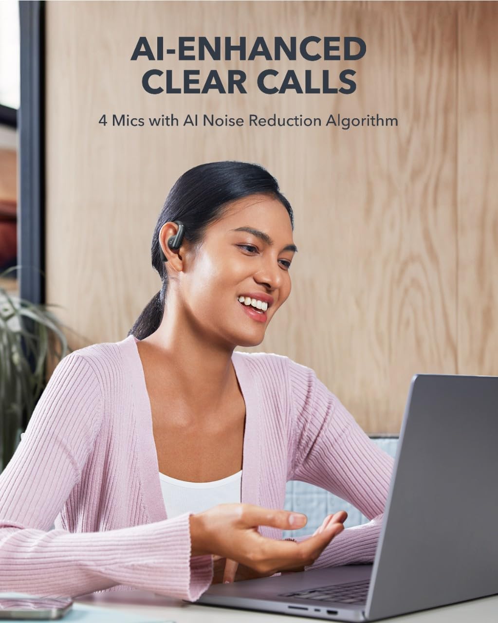 Anker Soundcore AeroFit Open-Ear Headphones / 42H Playtime /Wireless Earbuds - Black