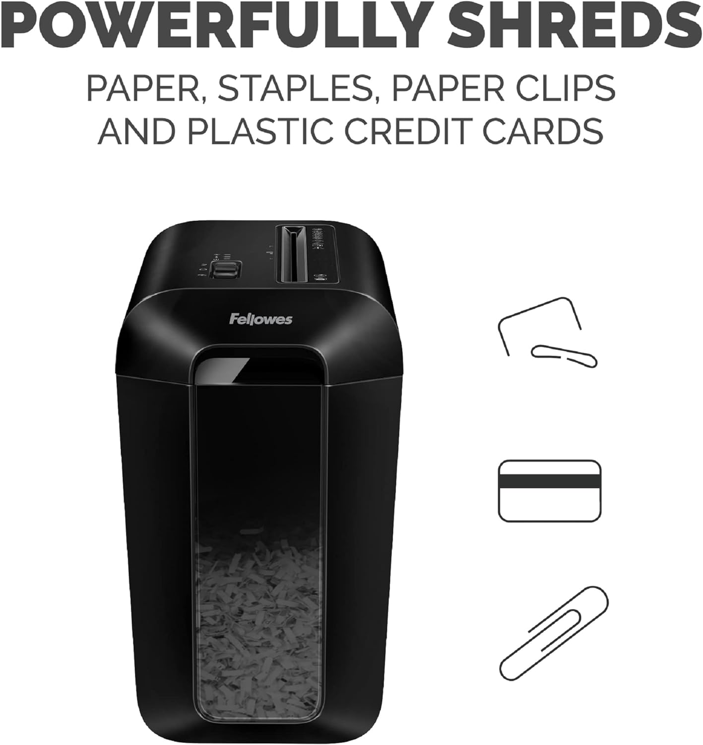 آلة تقطيع الورق Fellowes Powershred / تقطيع متقاطع / تقطيع 10 ورقات - أسود