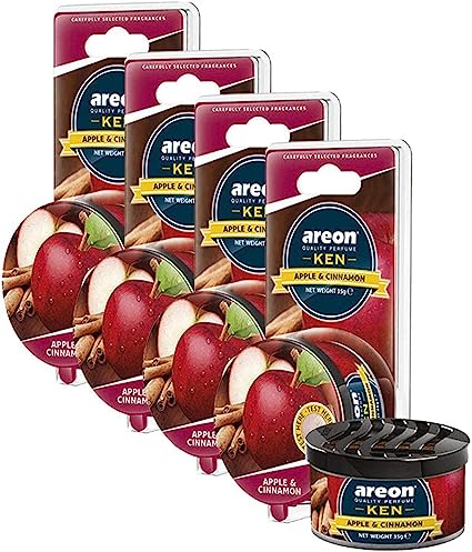 AREON Ken Car Air Freshener - Apple & CInnamon Scent, Long-Lasting Fragrance