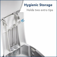 Waterpik فلوسر مائي احترافي أبيض بـ7 رؤوس ونظام ضغط متطور