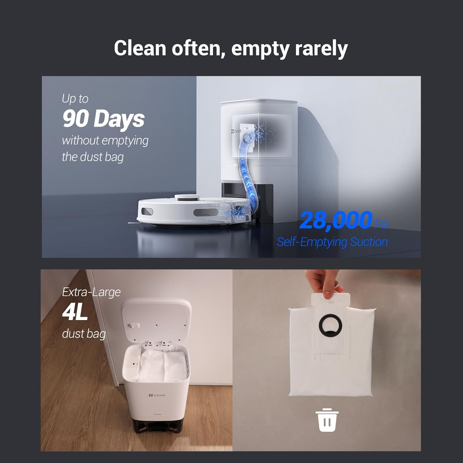 EZVIZ RC3 Plus Robot Vacuum Cleaner Advanced Navigation Powerful Performance EZVIZ RC3 Plus Robot Vacuum Cleaner Advanced Navigation Powerful Performance