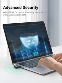 قطعة واي فاي UGREEN AC650 USB مزدوجة التردد للكمبيوتر