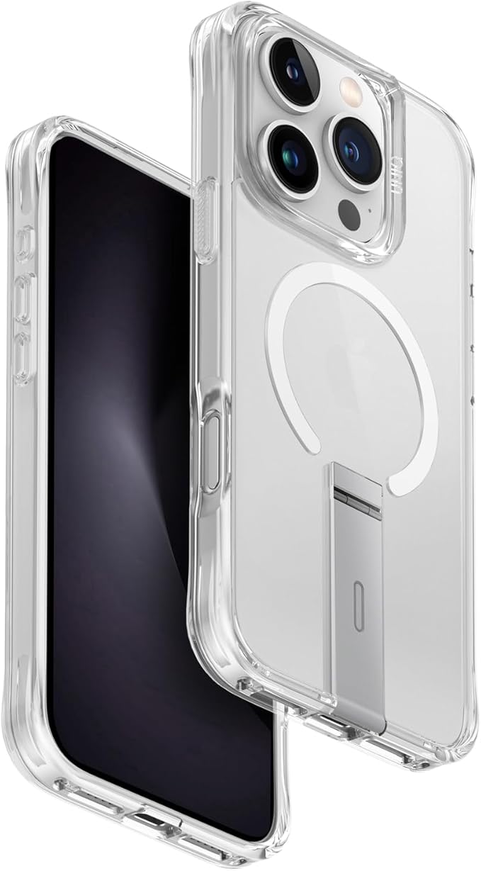 كفر UNIQ ELEVA iPhone 16 Pro 6.3 MagClick مع حامل عمودي شفاف
