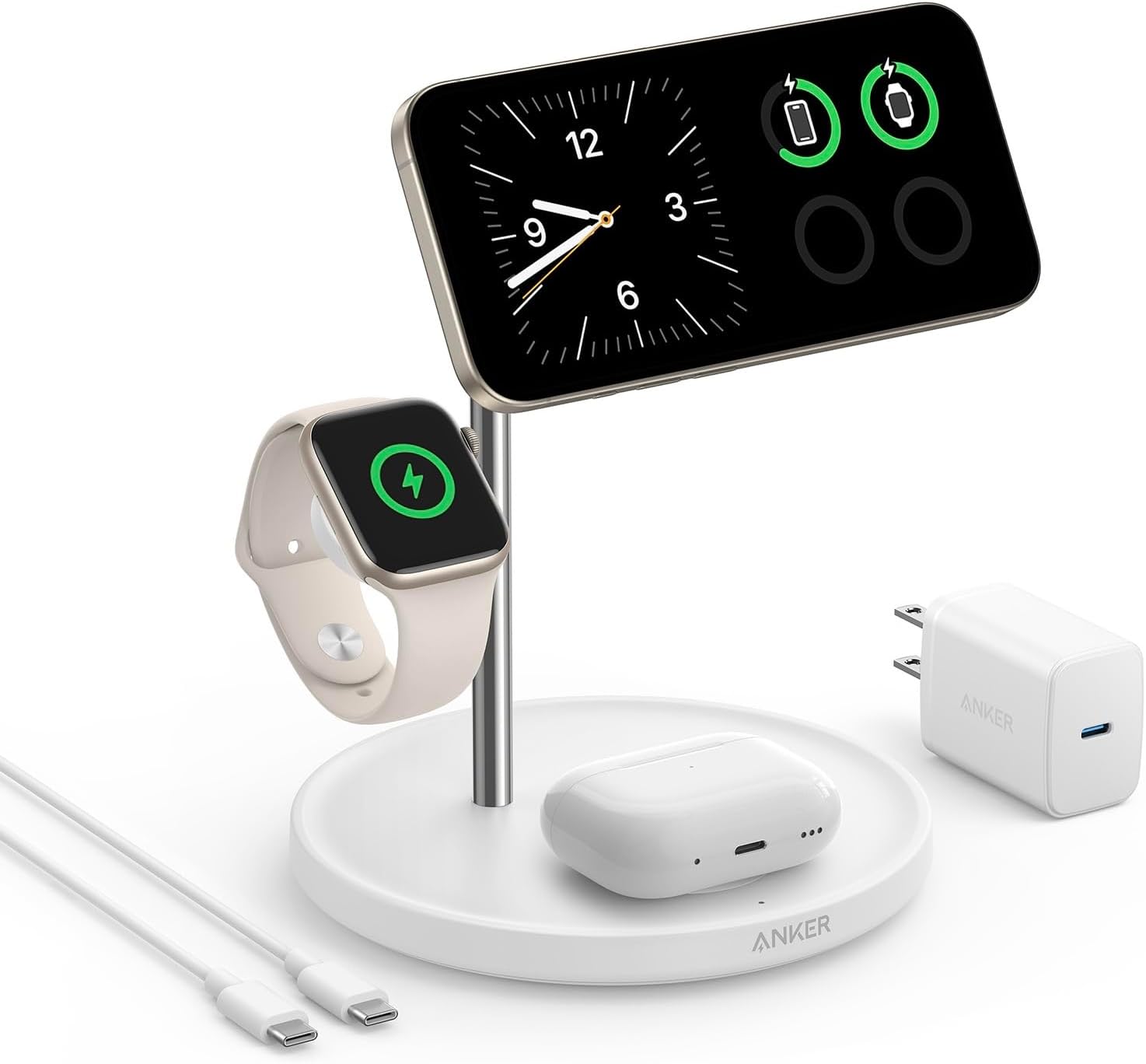 Anker MagGo 3 in 1 MagSafe Wireless Charging Station Qi2 15W