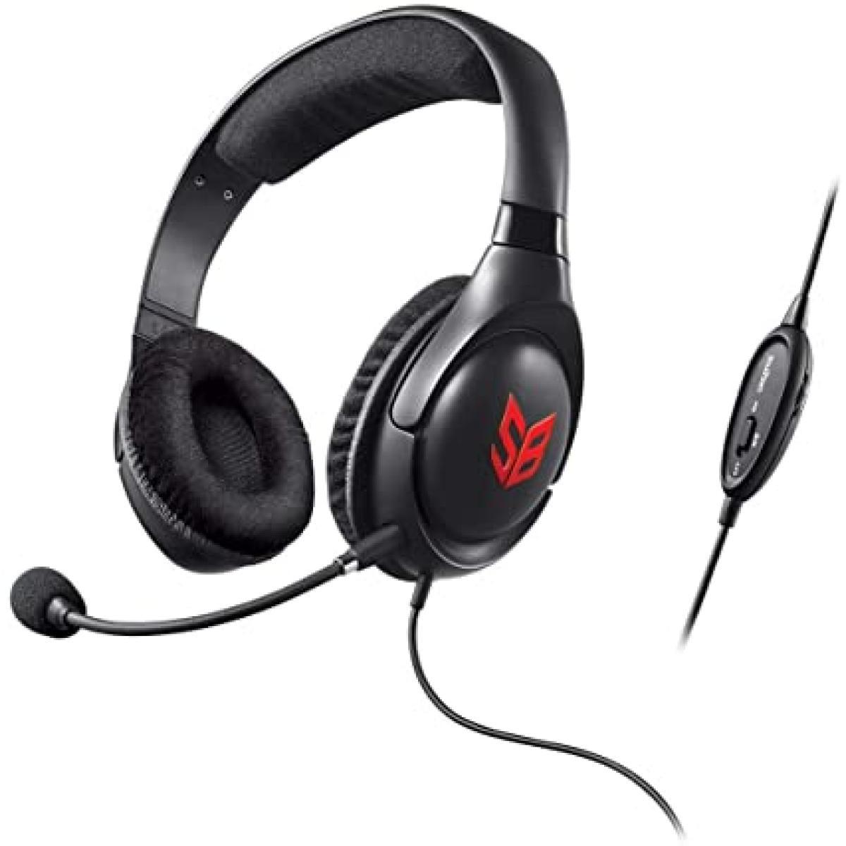 سماعة الألعاب Creative Sound Blaster Blaze مع ميكروفون قابل للفصل ومانع للضوضاء وجهاز تحكم عن بعد مدمج سماعة الألعاب Creative Sound Blaster Blaze مع ميكروفون قابل للفصل ومانع للضوضاء وجهاز تحكم عن بعد مدمج