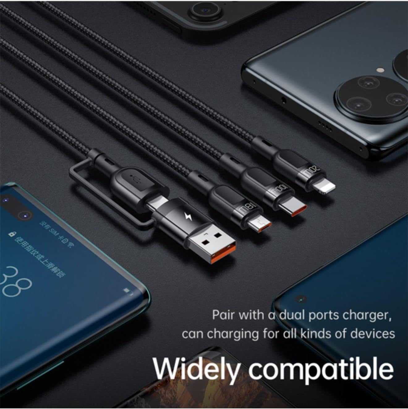 Mcdodo 2 In 3 Fast Charging 100w Power Drive PD Cable 1.2m