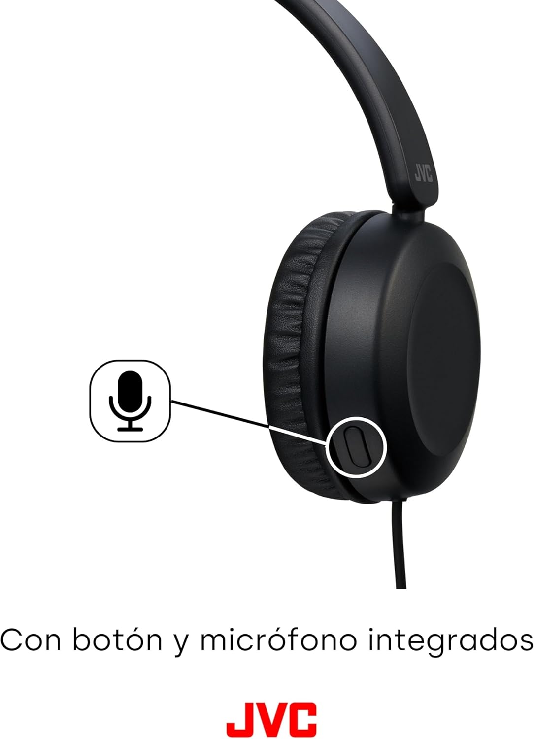 JVC Foldable Lightweight On-Ear Headphones with Mic – Black JVC Foldable Lightweight On-Ear Headphones with Mic – Black