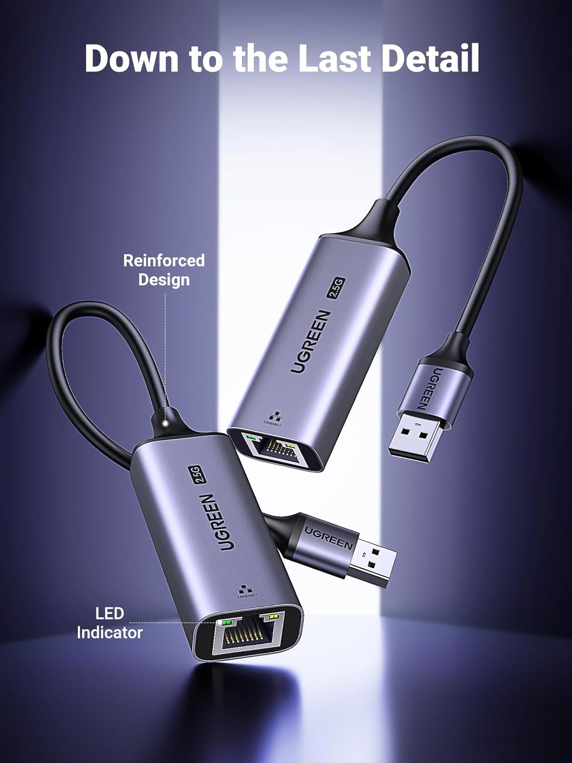 UGREEN 2.5Gbps USB to Ethernet Adapter – USB 3.0 to RJ45. UGREEN 2.5Gbps USB to Ethernet Adapter – USB 3.0 to RJ45.