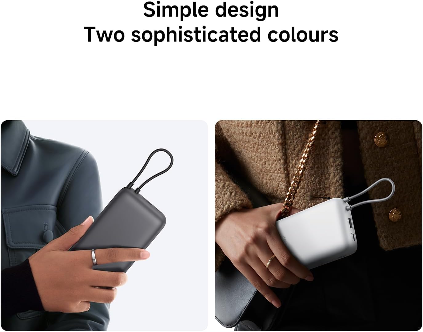 Xiaomi Power Bank 20000mAh with Integrated USB-C Cable – Dark Gray (GL)