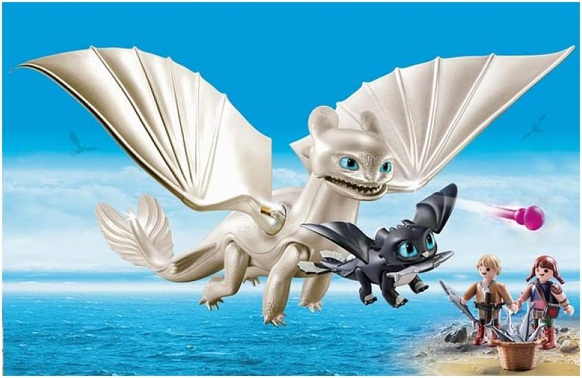 Playmobil Dragons Light Fury with Baby Dragons & Kids Playmobil Dragons Light Fury with Baby Dragons & Kids