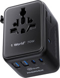 MOMAX GaN 70W 7-in-1 Travel Adapter – USB-C PD 200+ Countries