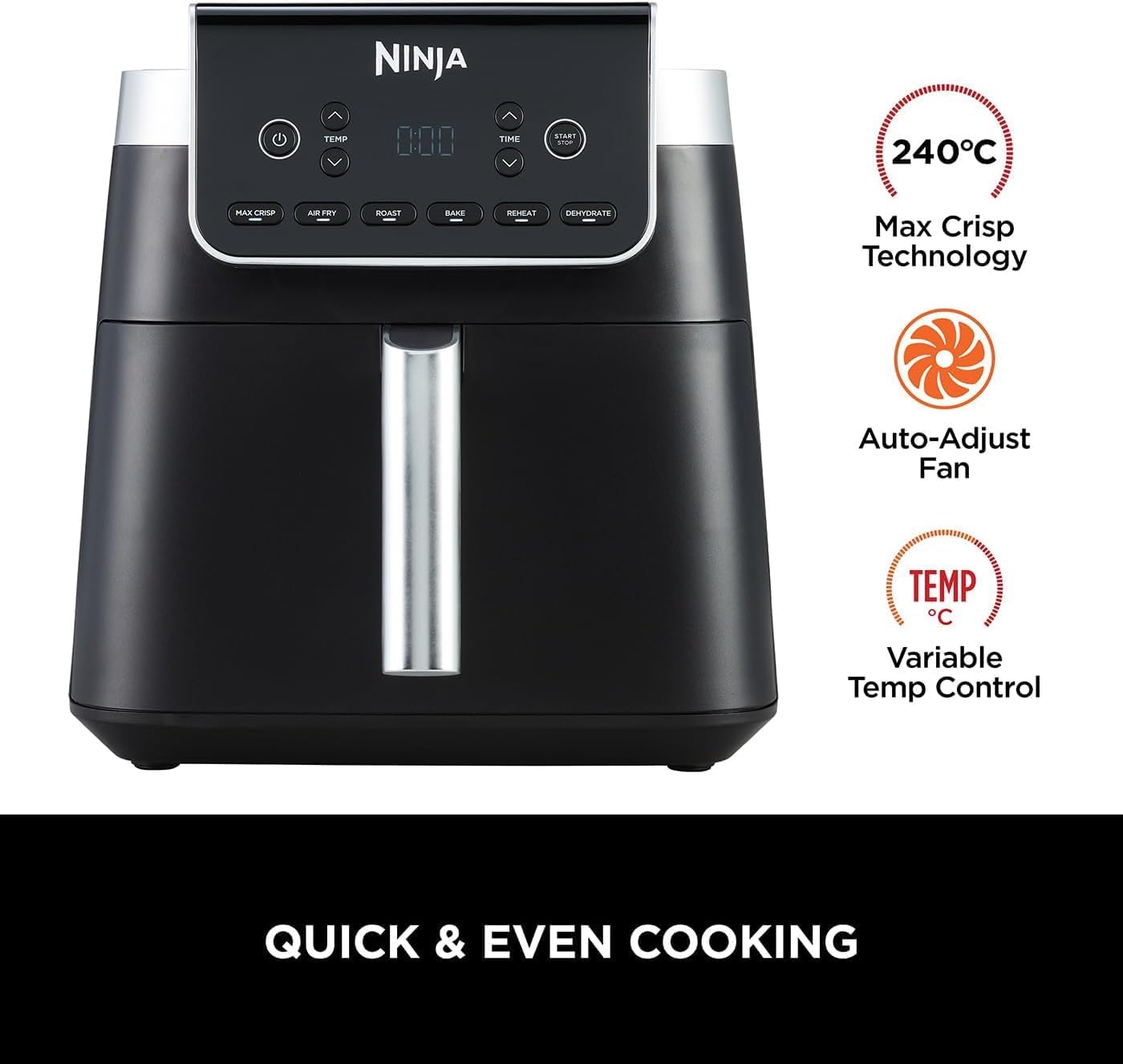 Ninja AF180ME – MAX PRO 6.2L Air Fryer with 6 Functions Ninja AF180ME – MAX PRO 6.2L Air Fryer with 6 Functions