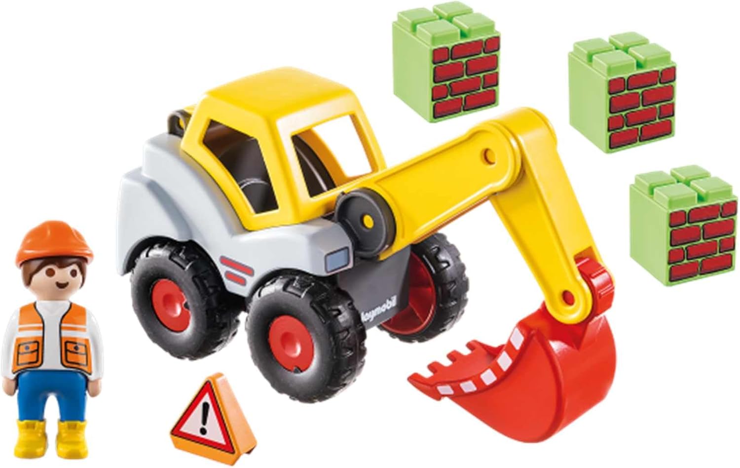 Playmobil 1.2.3 Shovel Excavator - Safe & Fun for Toddlers