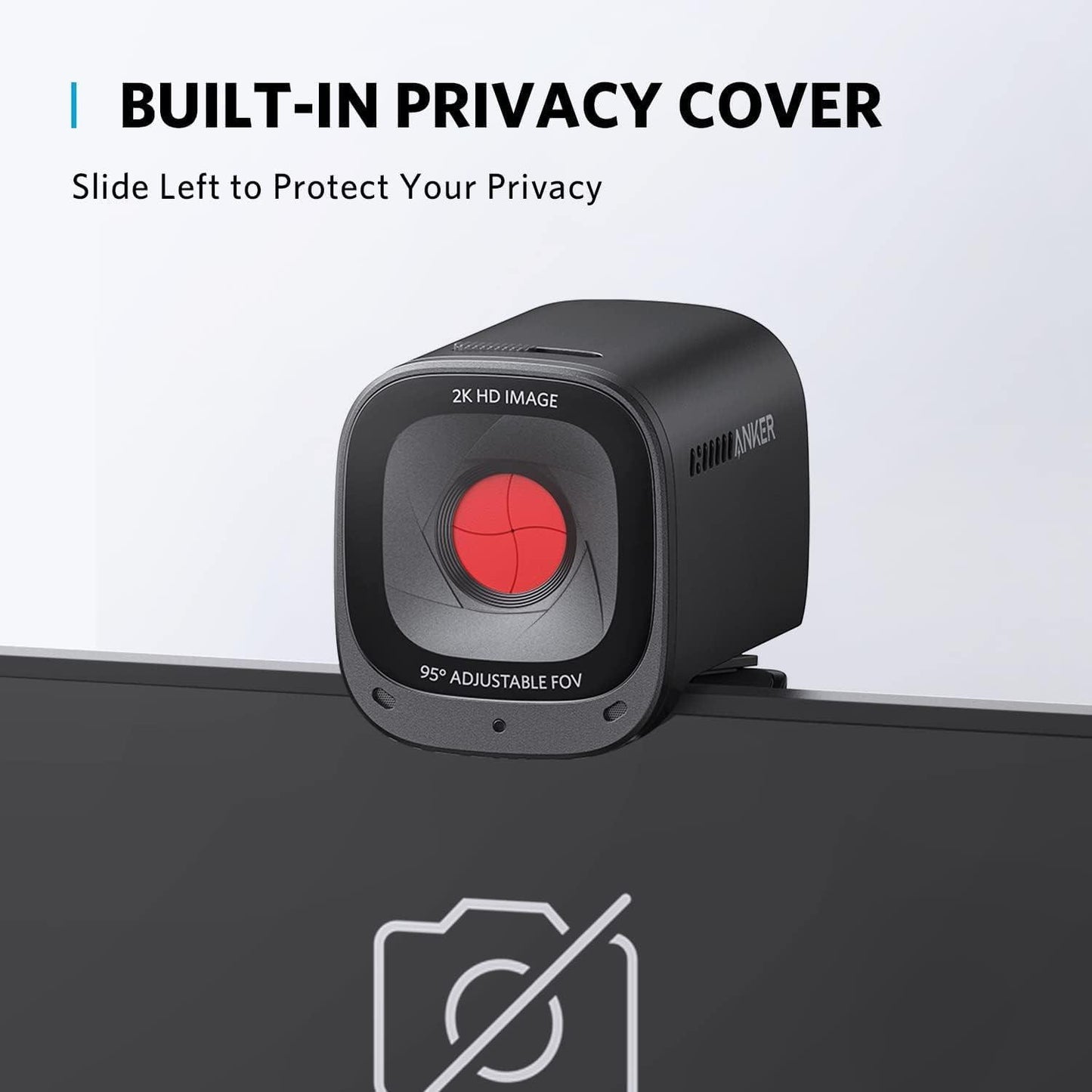 Anker PowerConf C302 Smart Webcam 2K HD AI Noise Cancellation - Black