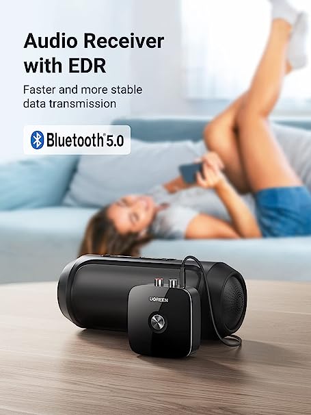 UGREEN  Wireless Bluetooth Audio Receiver 5.0 with 3.5mm and 2RCA Adapter